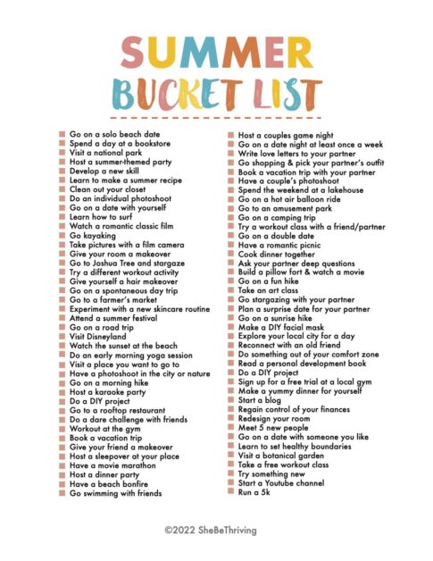 80 Best Ideas For Your Summer Bucket List 2022 (You Need To Try!)