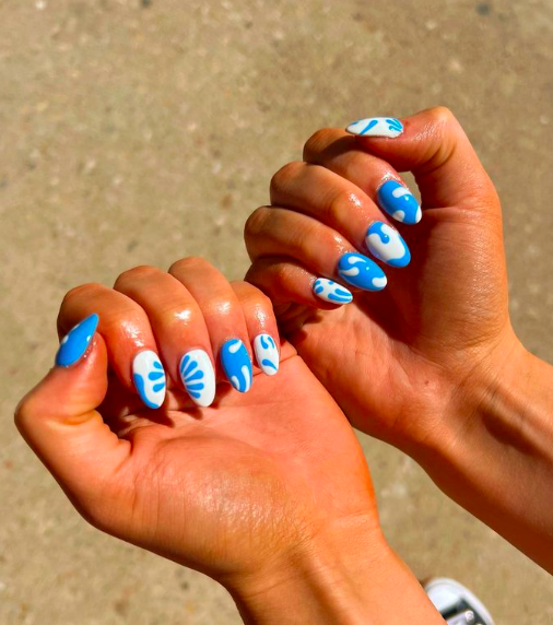 fun blue nails