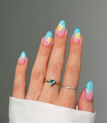 ocean blue nails