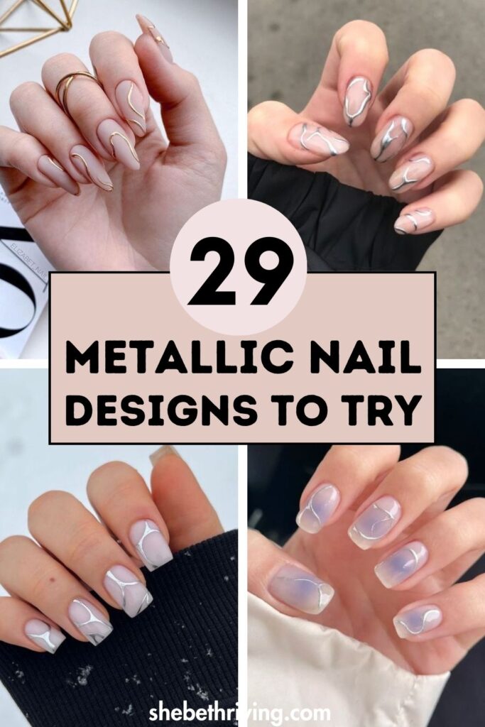 metallic nails designs