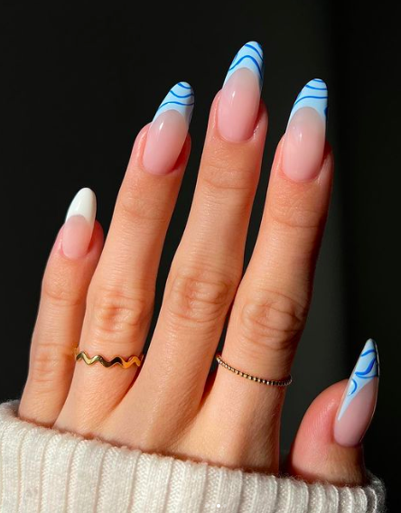 baby blue nails