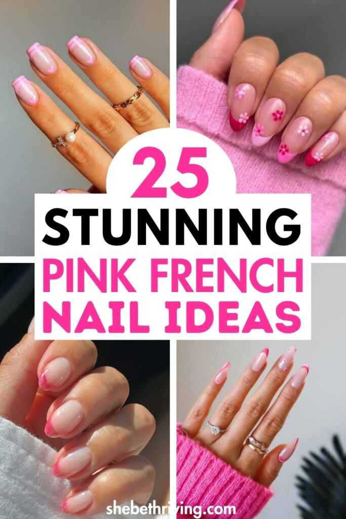 pink french tip nail ideas