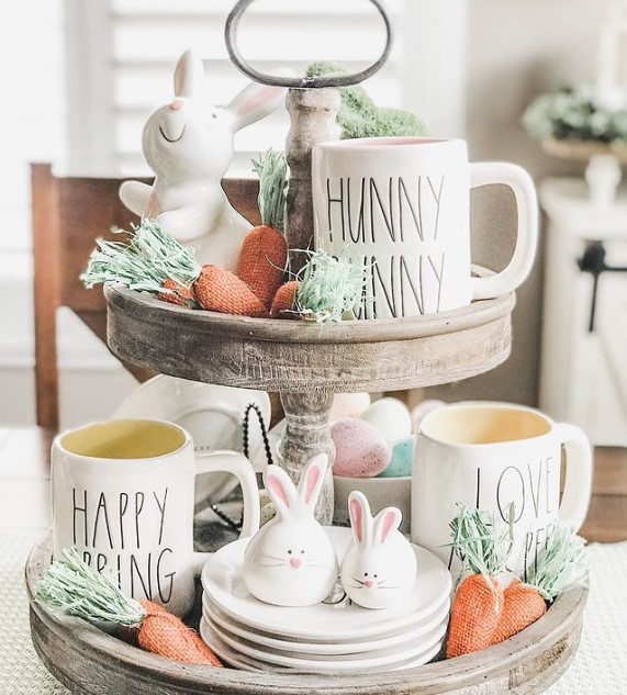 22 Insanely Cute DIY Tiered Tray Easter Decorations